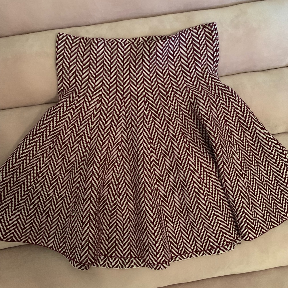 High Waisted Chevron Skater Skirt NWT
